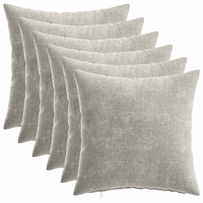 Cushion Cover 6 pcs HEERLEN Light Grey 35 x 35 cm