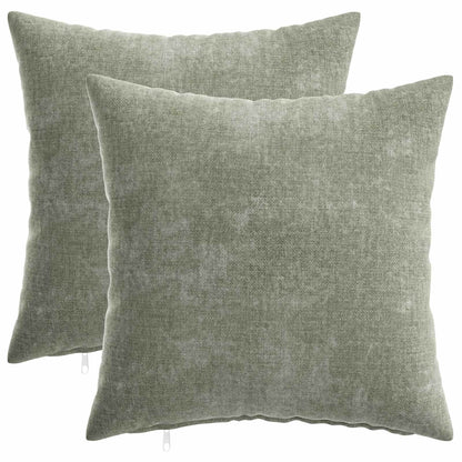 Cushion Cover 2 pcs HEERLEN Green 35 x 35 cm Chenille Fabric