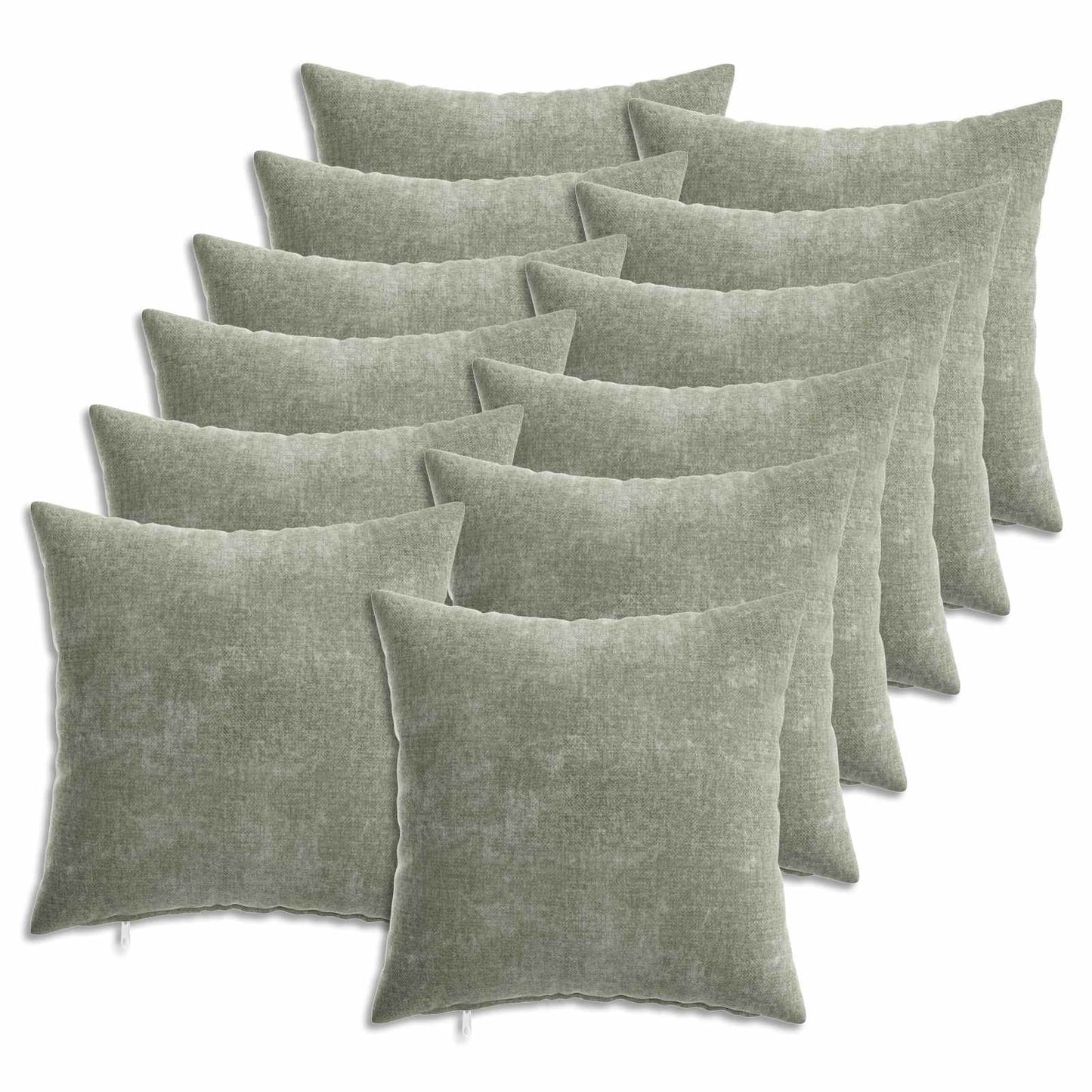 Cushion Cover 6 pcs HEERLEN Green 35 x 35 cm Chenille Fabric