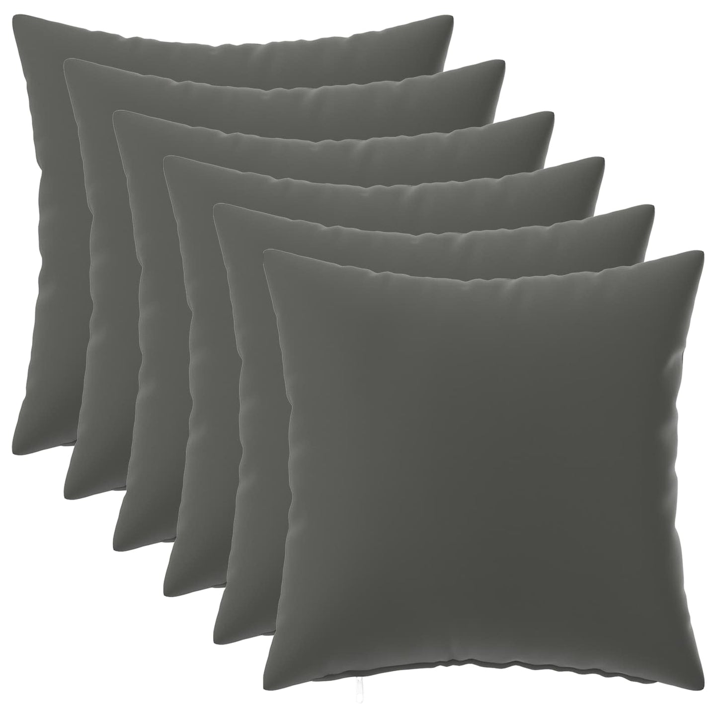 Cushion Cover 6 pcs HEERLEN Anthracite 35 x 35 cm Polyester