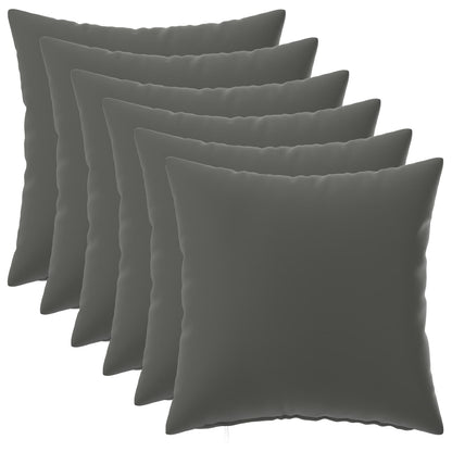 Cushion Cover 6 pcs HEERLEN Anthracite 35 x 35 cm Polyester