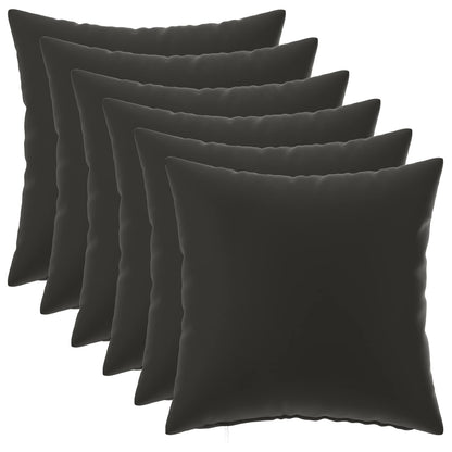 Cushion Cover 6 pcs HEERLEN Black 35 x 35 cm Polyester