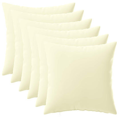 Cushion Cover 6 pcs HEERLEN Cream 35 x 35 cm Polyester