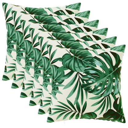 Cushion Cover 6 pcs HEERLEN Leaf Pattern 35 x 35 cm Polyester
