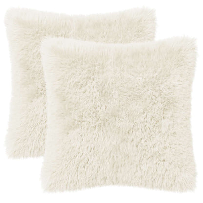 Cushion Cover 2 pcs HEERLEN White 35 x 35 cm PV Fleece