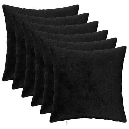 Cushion Cover 6 pcs HEERLEN Black 35 x 35 cm Flannel