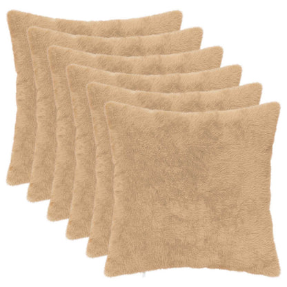 Cushion Cover 6 pcs HEERLEN Cream 35 x 35 cm Faux Rabbit Fur