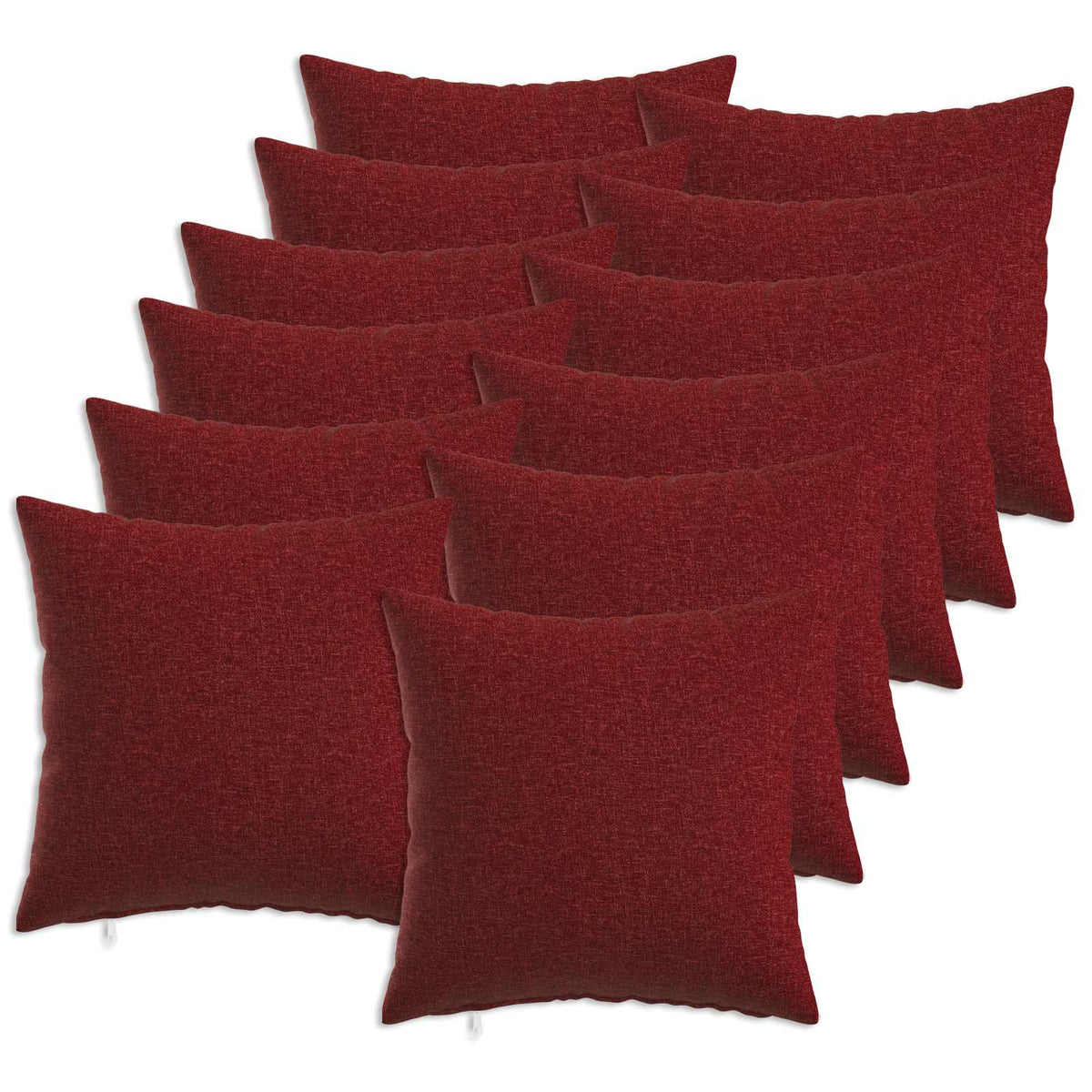 Cushion Cover 12 pcs HEERLEN Wine Red 40 x 40 cm Fabric