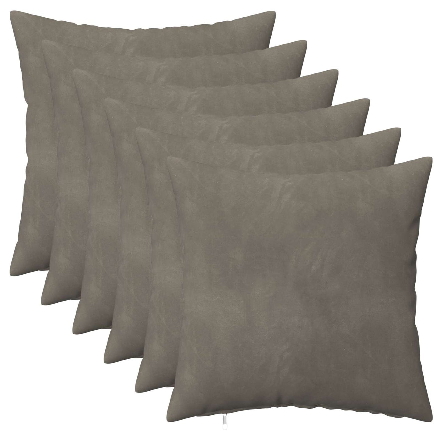 Cushion Cover 6 pcs HEERLEN Light Grey 40 x 40 cm Velvet