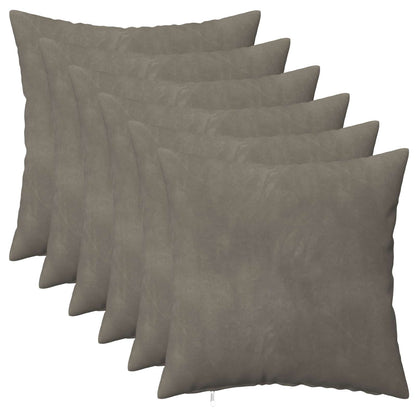 Cushion Cover 6 pcs HEERLEN Light Grey 40 x 40 cm Velvet