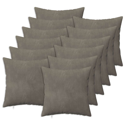 Cushion Cover 12 pcs HEERLEN Light Grey 40 x 40 cm Velvet