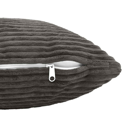 Cushion Cover 2 pcs HEERLEN Dark Grey 40 x 40 cm Corduroy