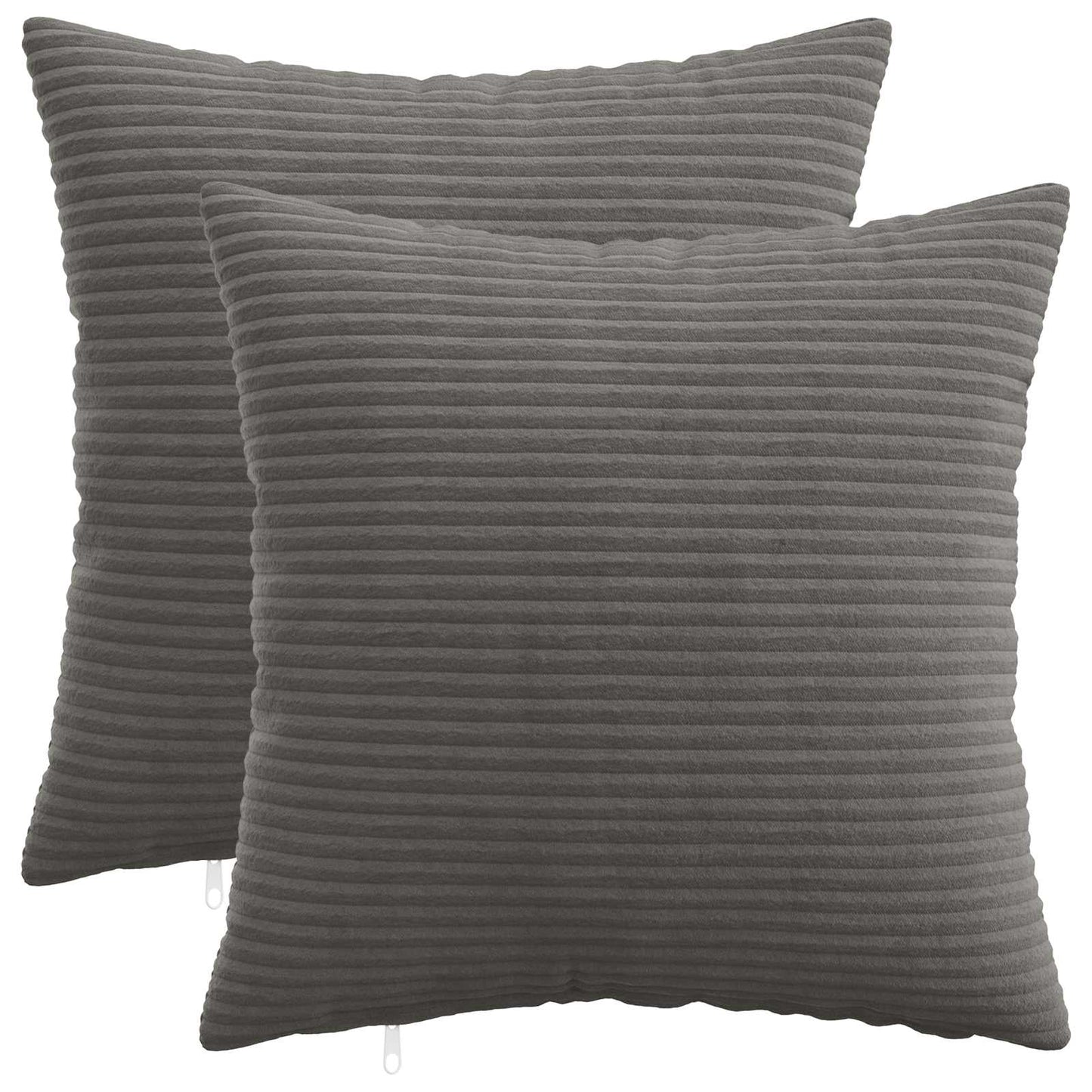 Cushion Cover 2 pcs HEERLEN Dark Grey 40 x 40 cm Corduroy