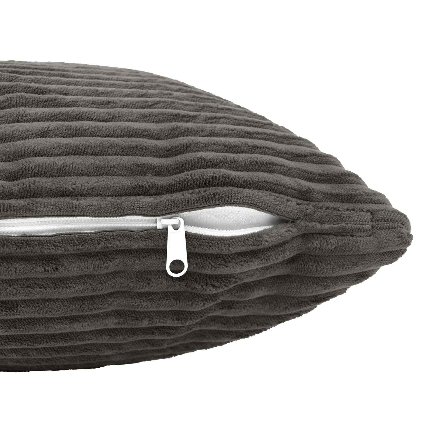 Cushion Cover 12 pcs HEERLEN Dark Grey 40 x 40 cm Corduroy