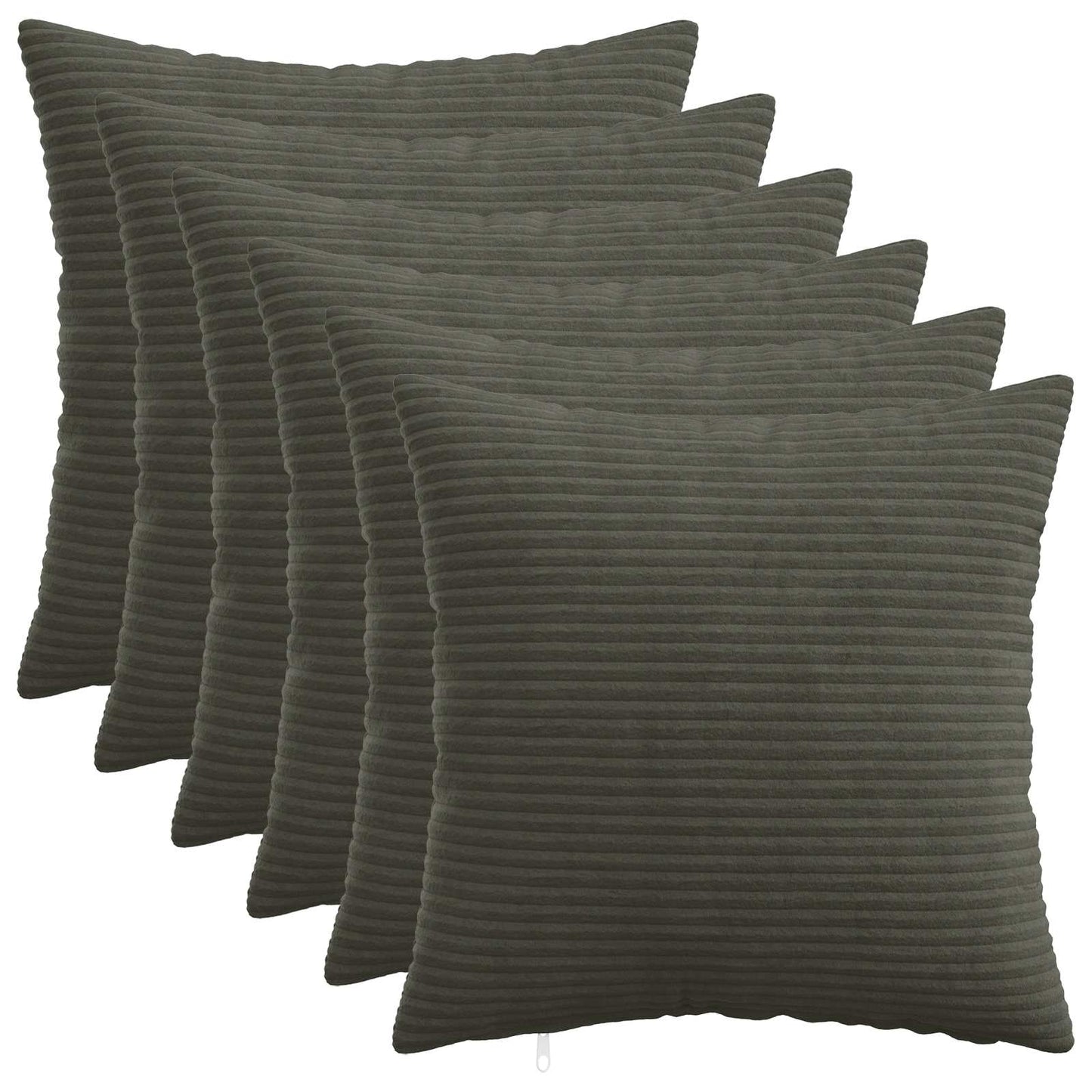Cushion Cover 6 pcs HEERLEN Anthracite 40 x 40 cm Corduroy