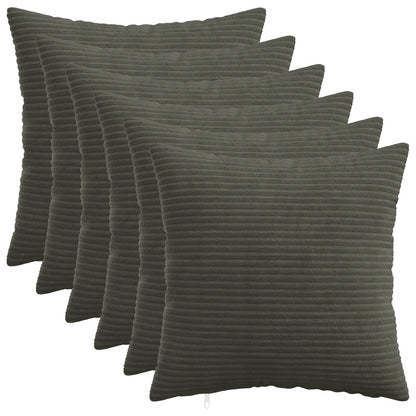 Cushion Cover 6 pcs HEERLEN Anthracite 40 x 40 cm Corduroy