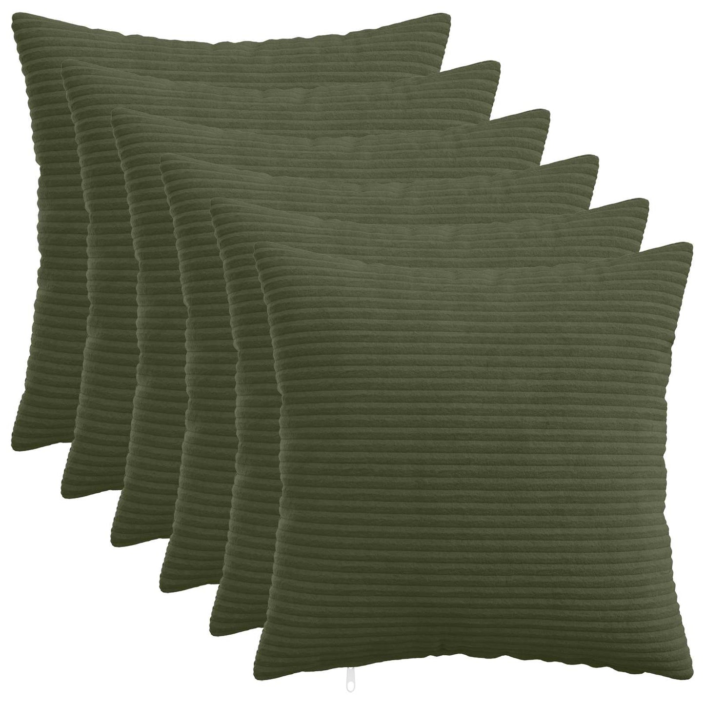 Cushion Cover 6 pcs HEERLEN Green 40 x 40 cm Corduroy
