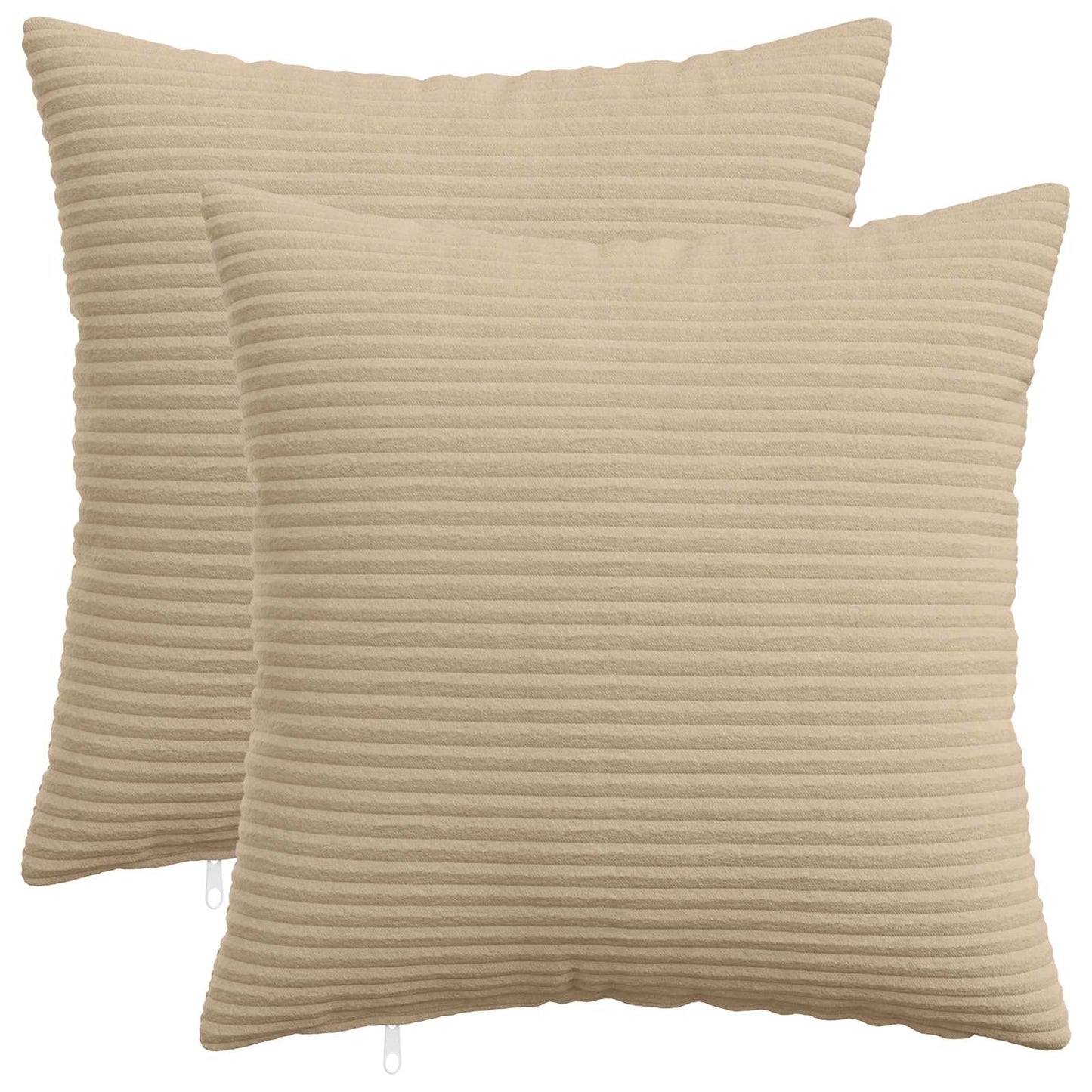 Cushion Cover 2 pcs HEERLEN Taupe 40 x 40 cm Corduroy