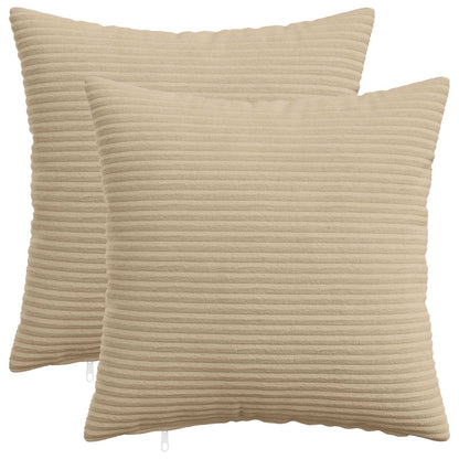Cushion Cover 2 pcs HEERLEN Taupe 40 x 40 cm Corduroy