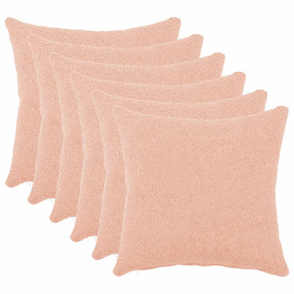 Cushion Cover 6 pcs HEERLEN Pink 40 x 40 cm Bouclé