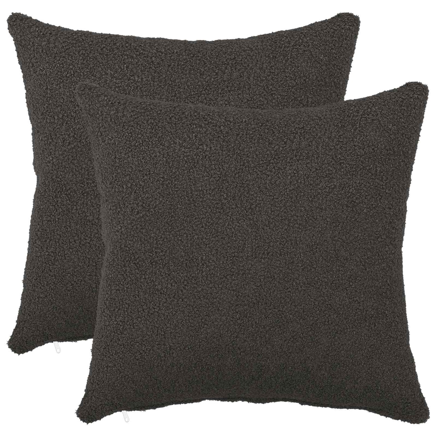Cushion Cover 2 pcs HEERLEN Dark Grey 40 x 40 cm Bouclé