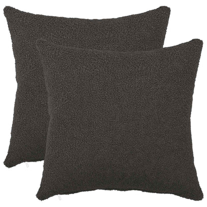 Cushion Cover 2 pcs HEERLEN Dark Grey 40 x 40 cm Bouclé