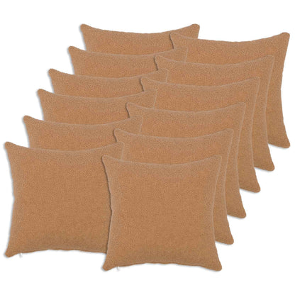 Cushion Cover 12 pcs HEERLEN Beige 40 x 40 cm Bouclé
