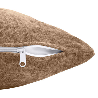 Cushion Cover 6 pcs HEERLEN Brown 40 x 40 cm Chenille Fabric