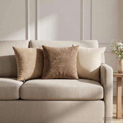 Cushion Cover 6 pcs HEERLEN Brown 30 x 30 cm Chenille Fabric