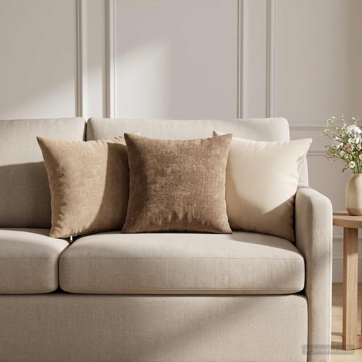 Cushion Cover 6 pcs HEERLEN Brown 35 x 35 cm Chenille Fabric