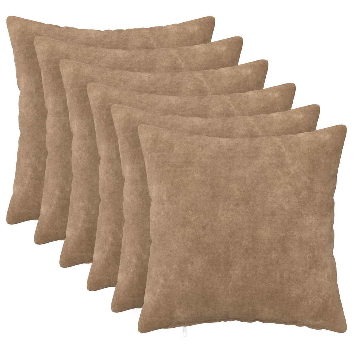 Cushion Cover 6 pcs HEERLEN Taupe 40 x 40 cm Microfiber Fleece