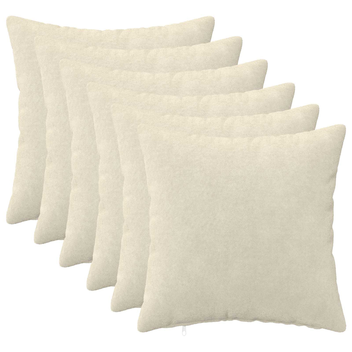 Cushion Cover 6 pcs HEERLEN Cream 40 x 40 cm Microfiber Fleece