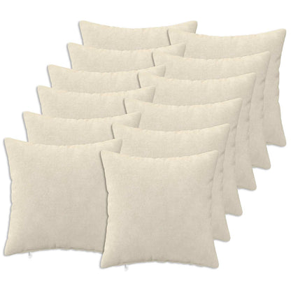 Cushion Cover 12 pcs HEERLEN Cream 40 x 40 cm Microfiber Fleece