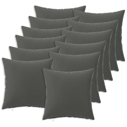 Cushion Cover 12 pcs HEERLEN Anthracite 40 x 40 cm Polyester