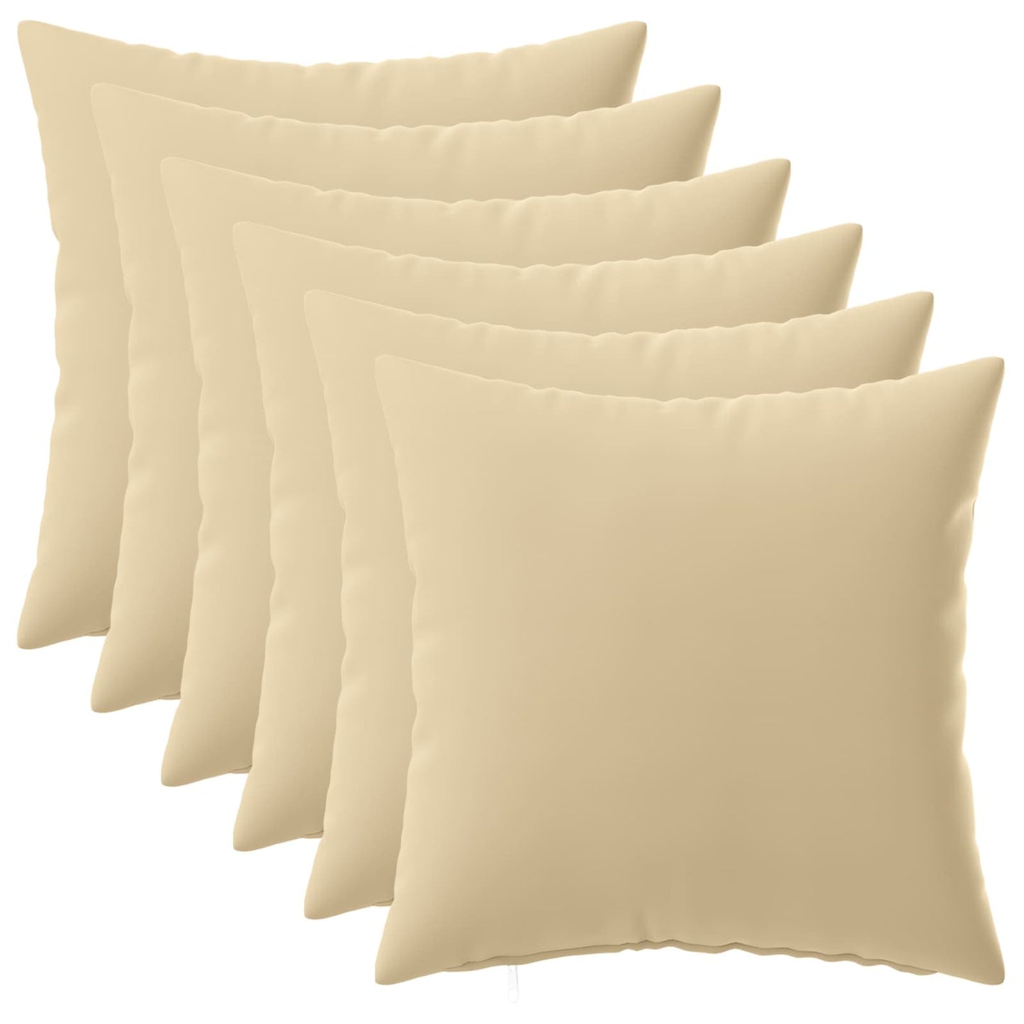 Cushion Cover 6 pcs HEERLEN Beige 40 x 40 cm Polyester