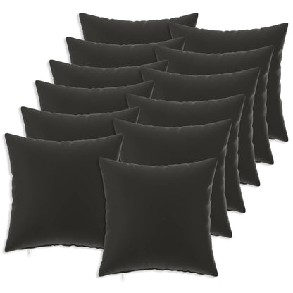 Cushion Cover 12 pcs HEERLEN Black 40 x 40 cm Polyester