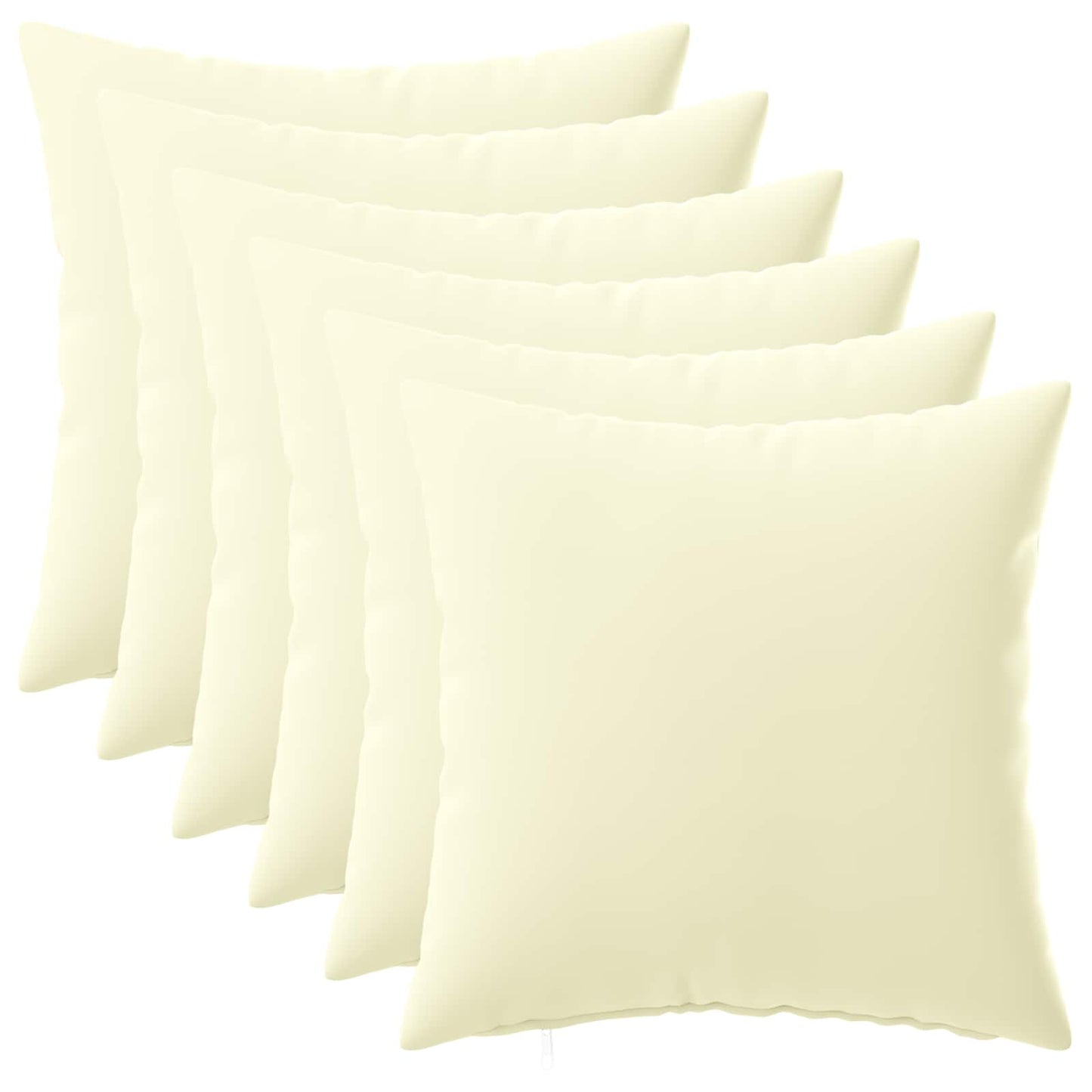 Cushion Cover 6 pcs HEERLEN Cream 40 x 40 cm Polyester