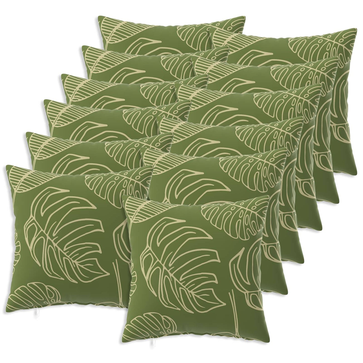 Cushion Cover 12 pcs HEERLEN Leaf Design 40 x 40 cm Polyester