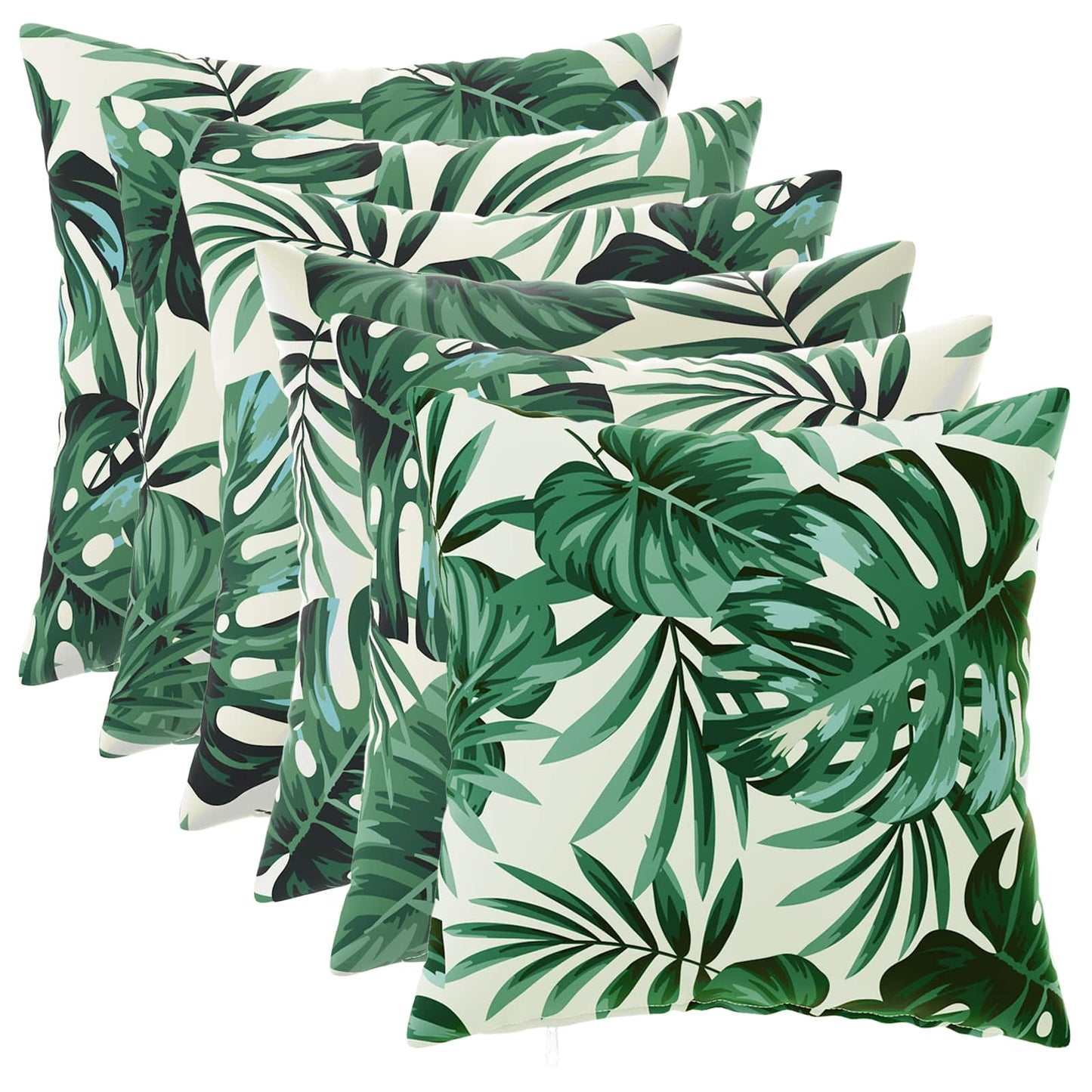 Cushion Cover 6 pcs HEERLEN Leaf Pattern 40 x 40 cm Polyester