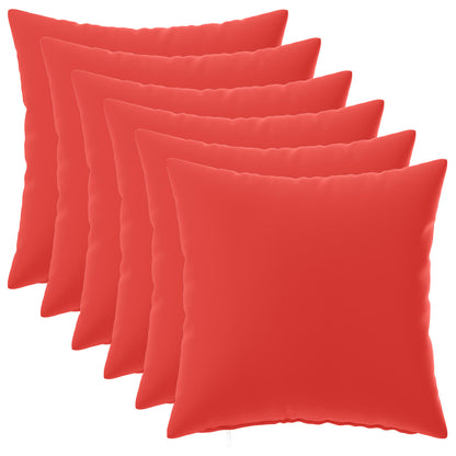 Cushion Cover 6 pcs HEERLEN Red 40 x 40 cm Polyester