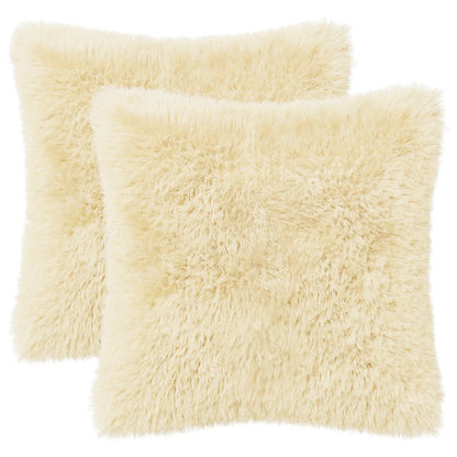 Cushion Cover 2 pcs HEERLEN Cream 40 x 40 cm PV Fleece