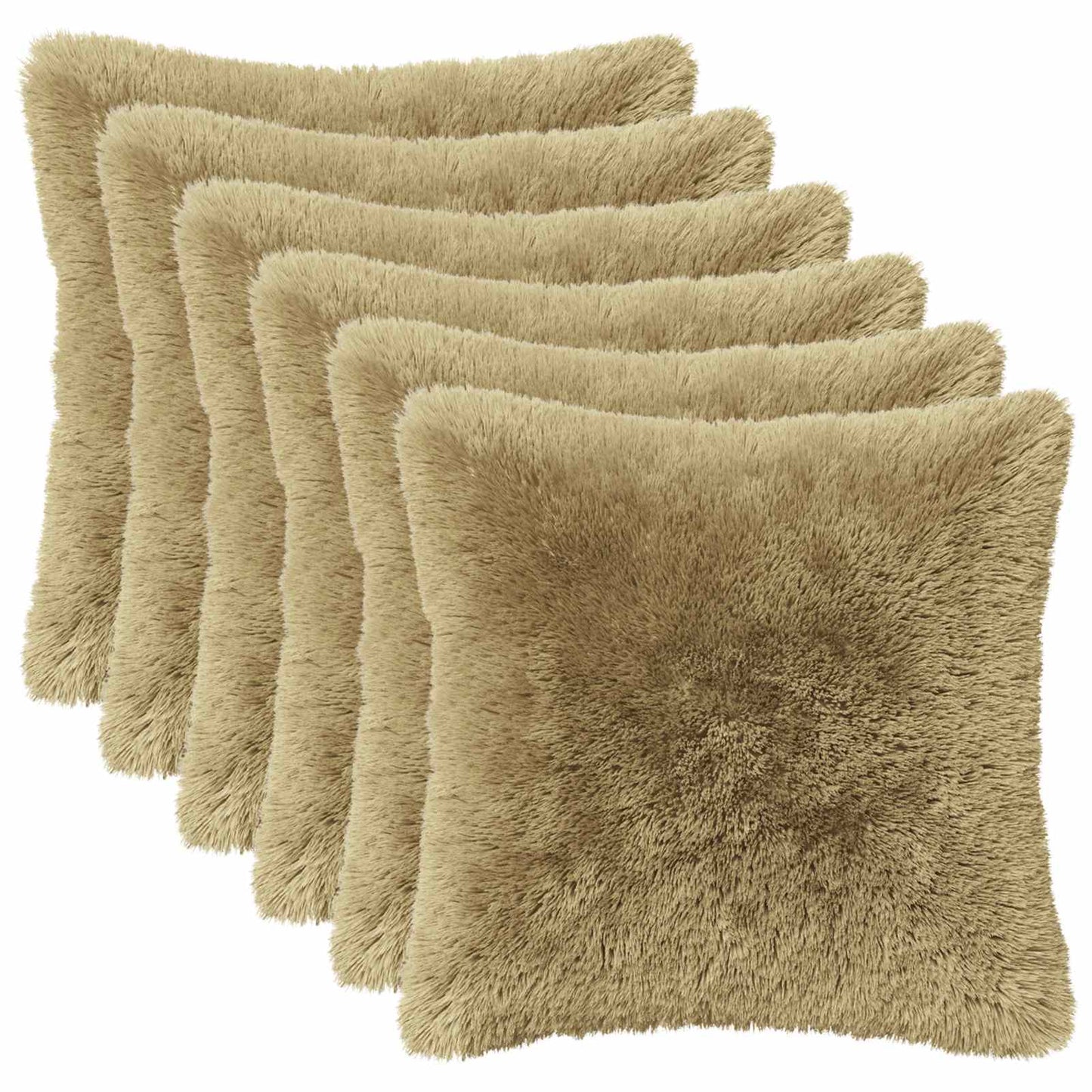 Cushion Cover 6 pcs HEERLEN Light Green 40 x 40 cm PV Fleece