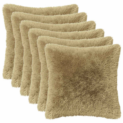 Cushion Cover 6 pcs HEERLEN Light Green 40 x 40 cm PV Fleece