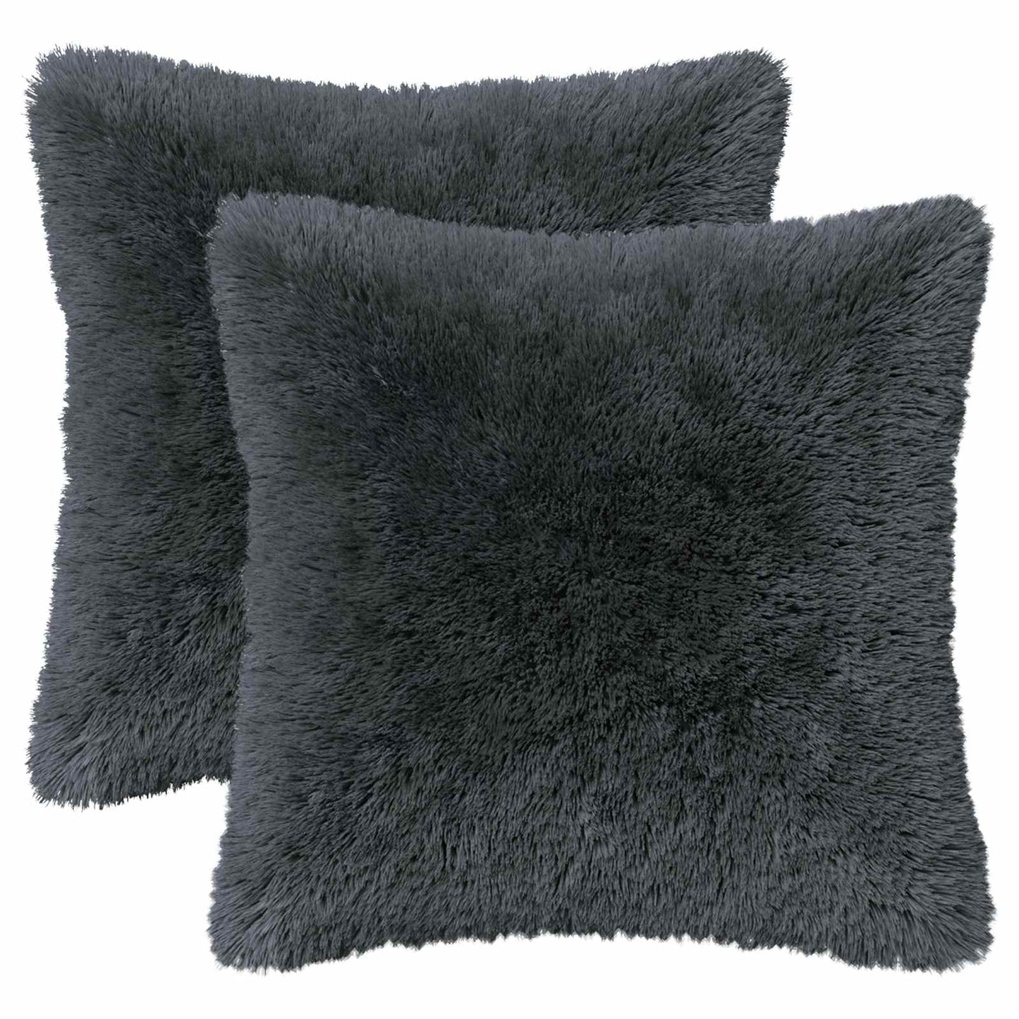 Cushion Cover 2 pcs HEERLEN Anthracite 40 x 40 cm PV Fleece