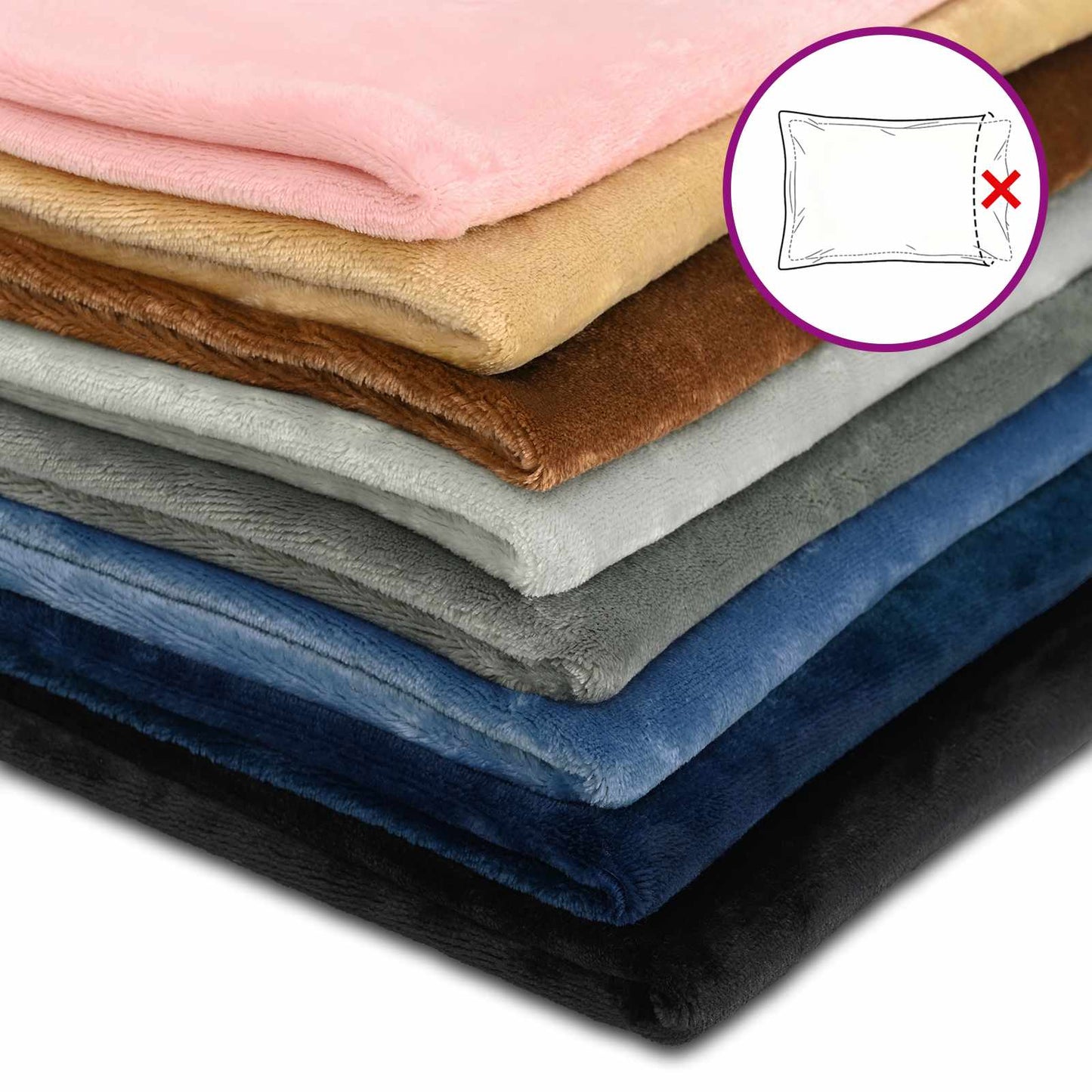 Cushion Cover 6 pcs HEERLEN Black 40 x 40 cm Flannel