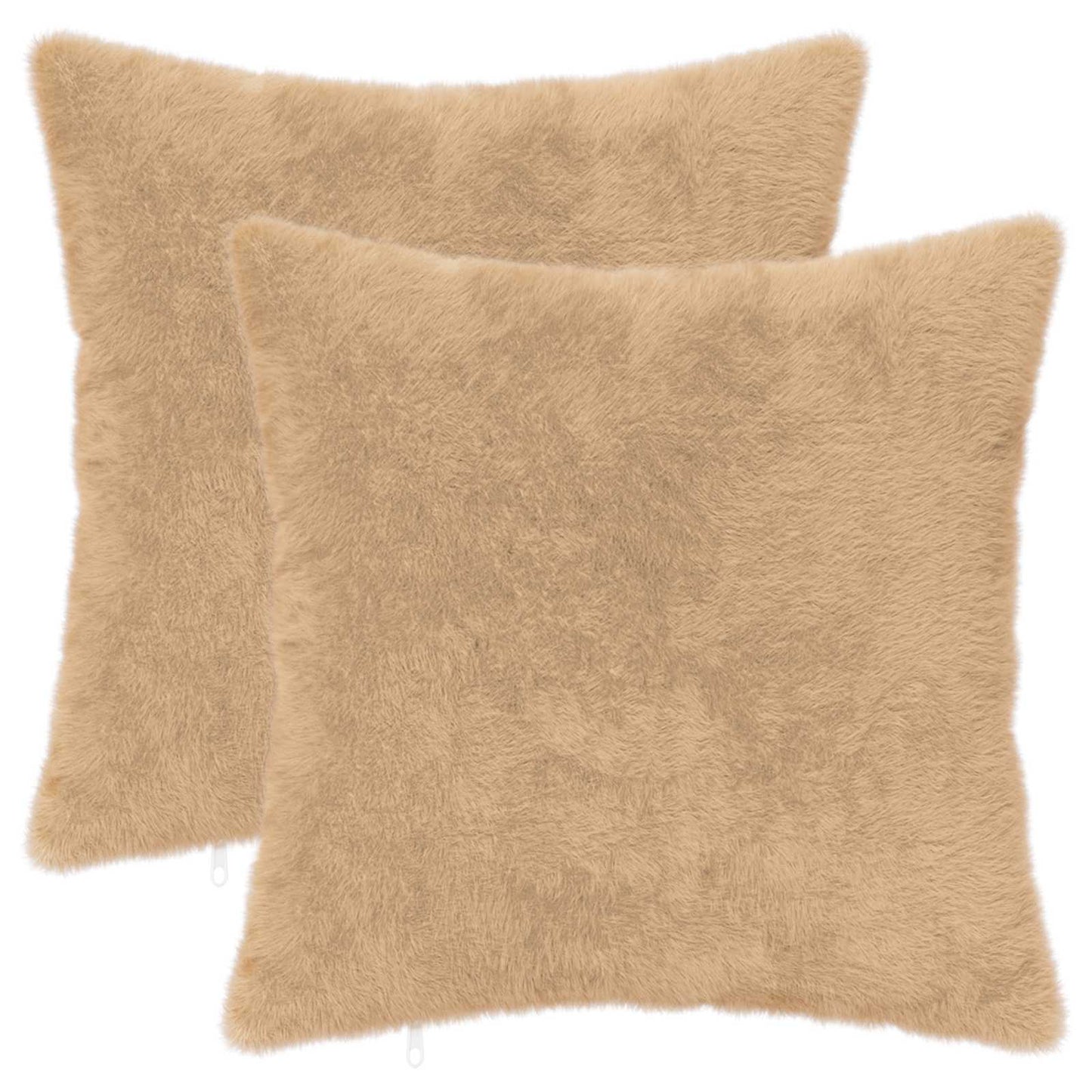 Cushion Cover 2 pcs HEERLEN Cream 40 x 40 cm Faux Rabbit Fur