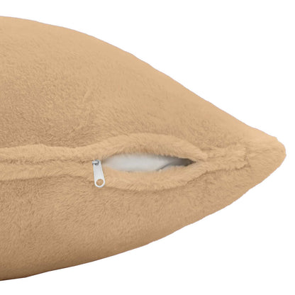 Cushion Cover 6 pcs HEERLEN Cream 40 x 40 cm Faux Rabbit Fur