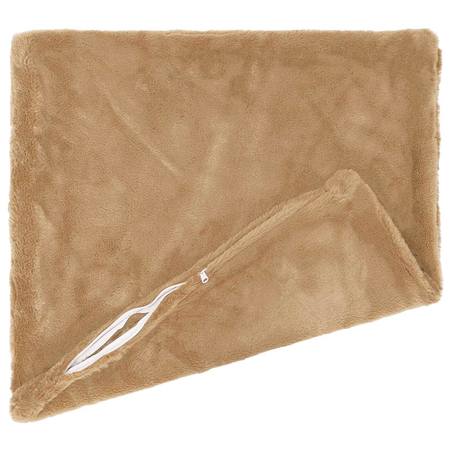 Cushion Cover 6 pcs HEERLEN Taupe 40 x 40 cm Faux Rabbit Fur