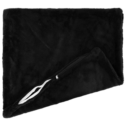 Cushion Cover 6 pcs HEERLEN Black 40 x 40 cm Faux Rabbit Fur