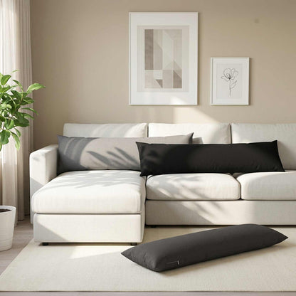 Cushion Cover HEERLEN Dark Grey 40 x 145 cm Fabric